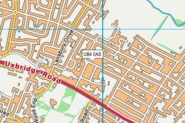 UB4 0AS map - OS VectorMap District (Ordnance Survey)