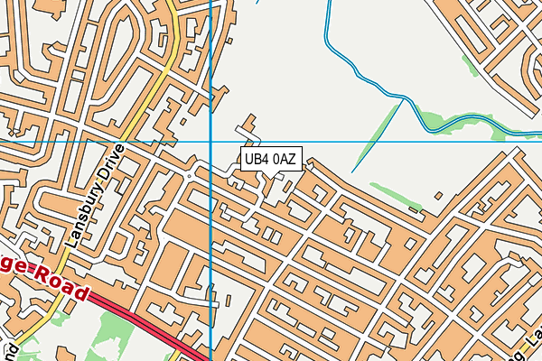 UB4 0AZ map - OS VectorMap District (Ordnance Survey)