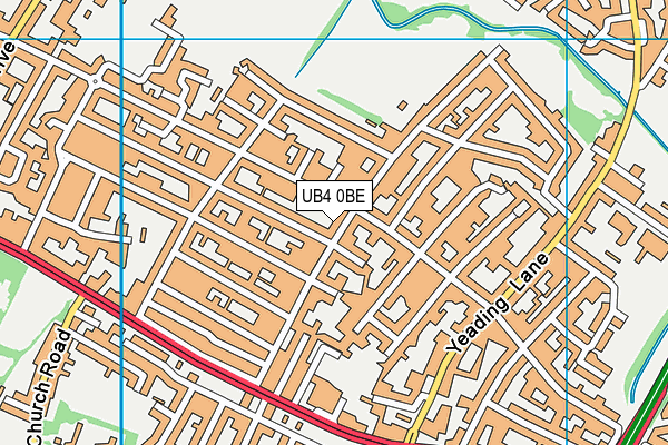 UB4 0BE map - OS VectorMap District (Ordnance Survey)