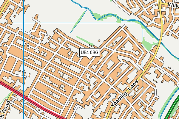 UB4 0BG map - OS VectorMap District (Ordnance Survey)