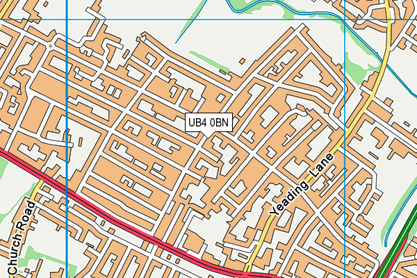 UB4 0BN map - OS VectorMap District (Ordnance Survey)