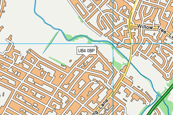 UB4 0BP map - OS VectorMap District (Ordnance Survey)