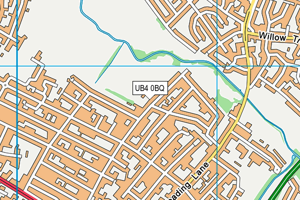 UB4 0BQ map - OS VectorMap District (Ordnance Survey)