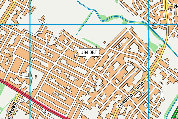 UB4 0BT map - OS VectorMap District (Ordnance Survey)