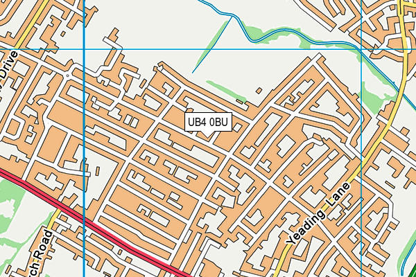 UB4 0BU map - OS VectorMap District (Ordnance Survey)