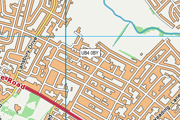 UB4 0BY map - OS VectorMap District (Ordnance Survey)
