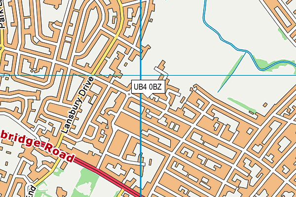 UB4 0BZ map - OS VectorMap District (Ordnance Survey)