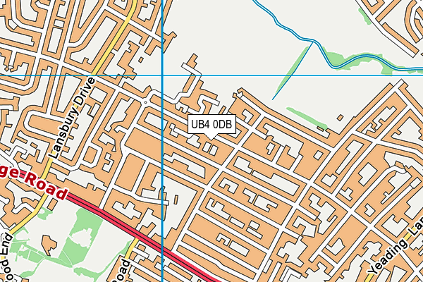UB4 0DB map - OS VectorMap District (Ordnance Survey)