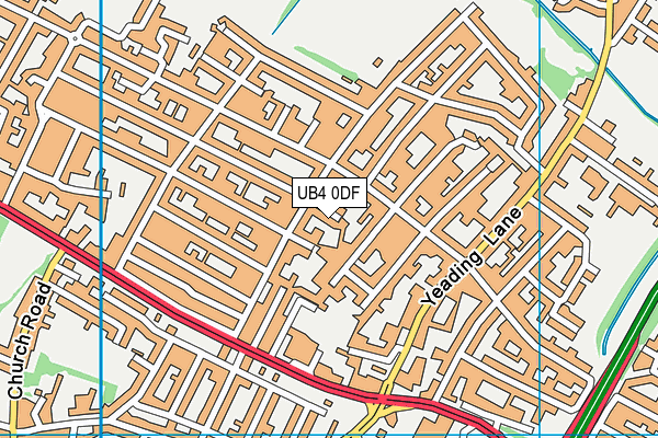 UB4 0DF map - OS VectorMap District (Ordnance Survey)