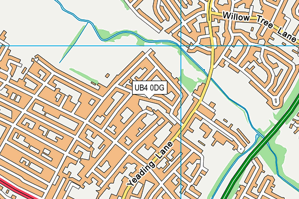 UB4 0DG map - OS VectorMap District (Ordnance Survey)