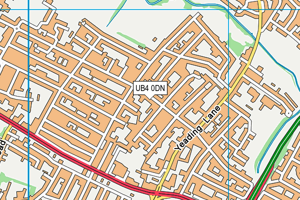 UB4 0DN map - OS VectorMap District (Ordnance Survey)