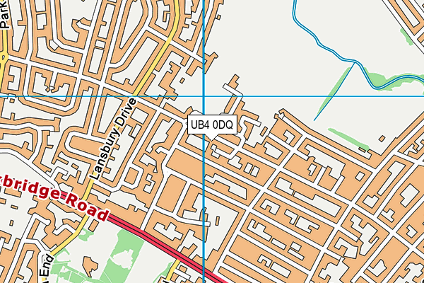 UB4 0DQ map - OS VectorMap District (Ordnance Survey)