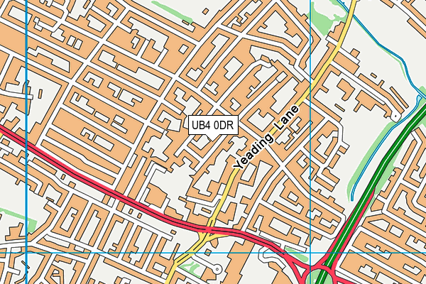 UB4 0DR map - OS VectorMap District (Ordnance Survey)