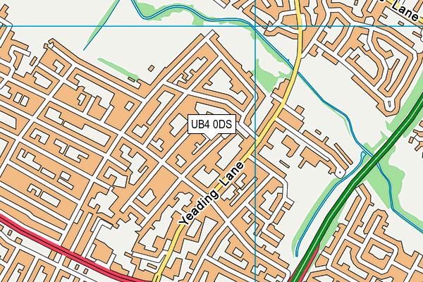 UB4 0DS map - OS VectorMap District (Ordnance Survey)