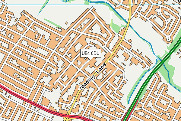 UB4 0DU map - OS VectorMap District (Ordnance Survey)