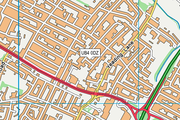 UB4 0DZ map - OS VectorMap District (Ordnance Survey)