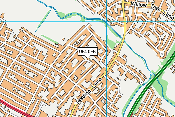 UB4 0EB map - OS VectorMap District (Ordnance Survey)