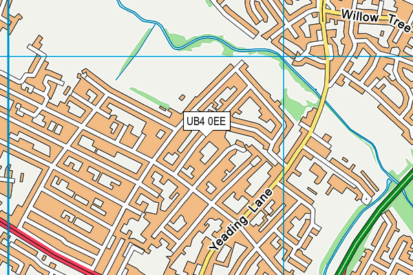 UB4 0EE map - OS VectorMap District (Ordnance Survey)