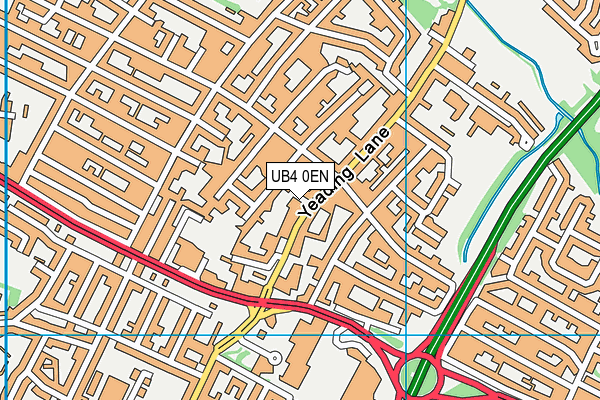 UB4 0EN map - OS VectorMap District (Ordnance Survey)