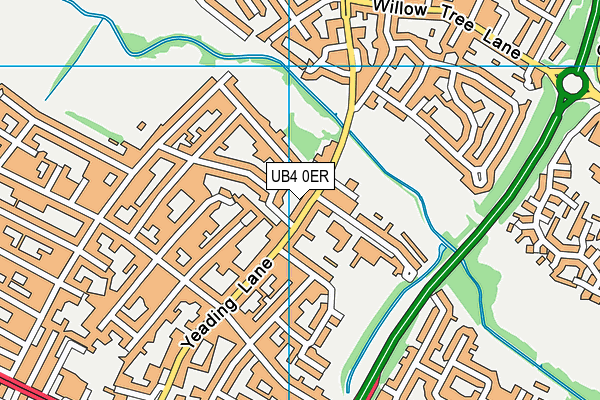 UB4 0ER map - OS VectorMap District (Ordnance Survey)