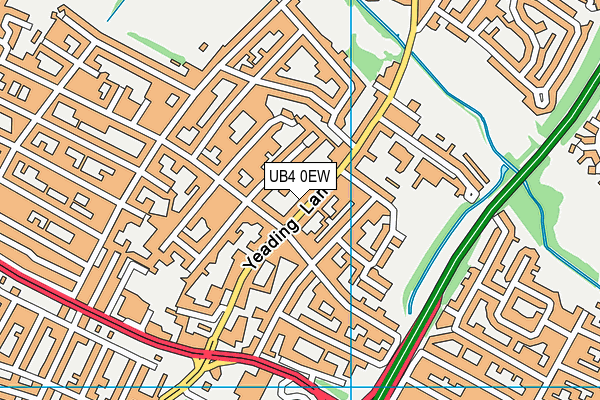 UB4 0EW map - OS VectorMap District (Ordnance Survey)