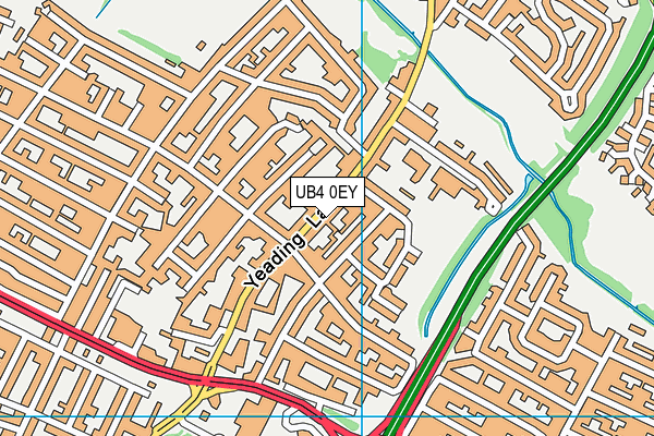 UB4 0EY map - OS VectorMap District (Ordnance Survey)