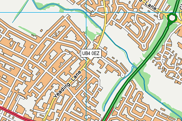 UB4 0EZ map - OS VectorMap District (Ordnance Survey)