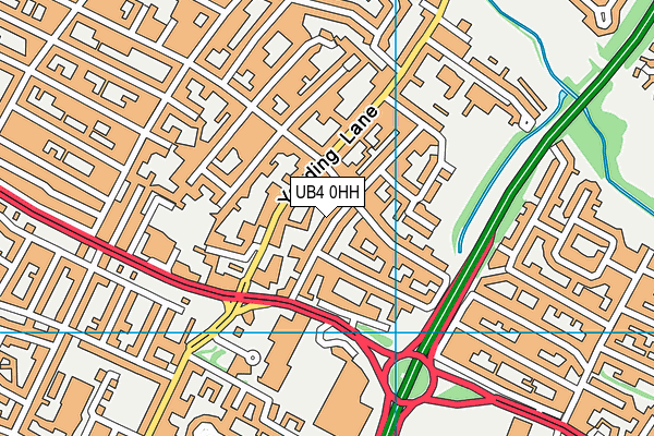 UB4 0HH map - OS VectorMap District (Ordnance Survey)