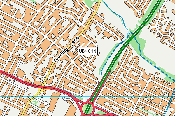 UB4 0HN map - OS VectorMap District (Ordnance Survey)