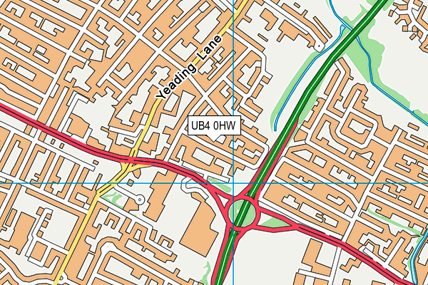 UB4 0HW map - OS VectorMap District (Ordnance Survey)