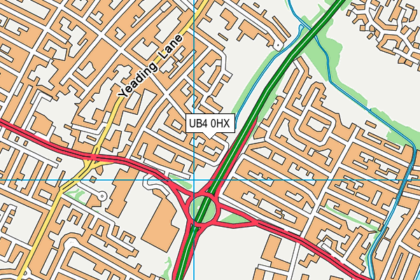 UB4 0HX map - OS VectorMap District (Ordnance Survey)