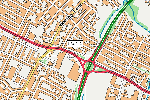 UB4 0JA map - OS VectorMap District (Ordnance Survey)