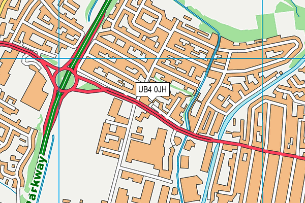UB4 0JH map - OS VectorMap District (Ordnance Survey)