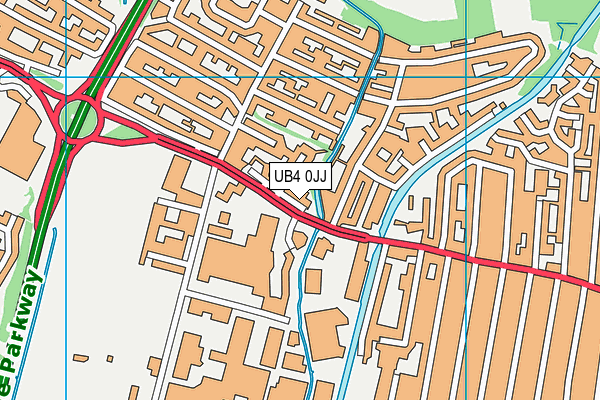 UB4 0JJ map - OS VectorMap District (Ordnance Survey)