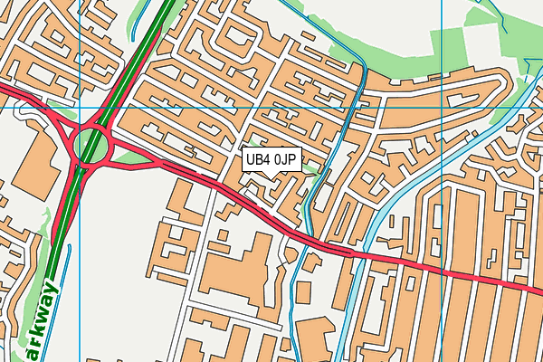 UB4 0JP map - OS VectorMap District (Ordnance Survey)