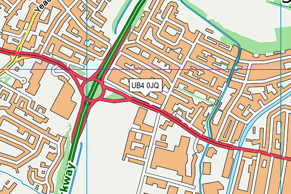 UB4 0JQ map - OS VectorMap District (Ordnance Survey)