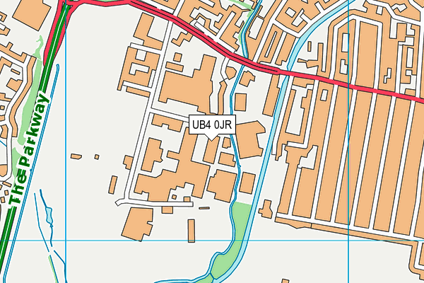 UB4 0JR map - OS VectorMap District (Ordnance Survey)