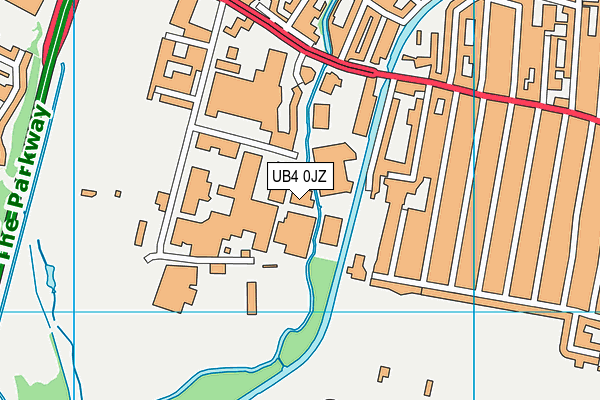 UB4 0JZ map - OS VectorMap District (Ordnance Survey)