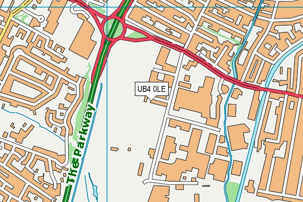 UB4 0LE map - OS VectorMap District (Ordnance Survey)