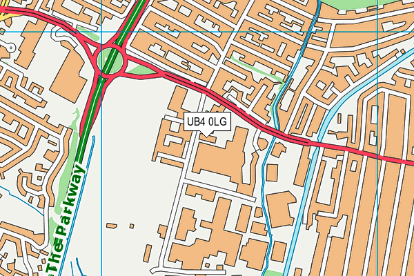 UB4 0LG map - OS VectorMap District (Ordnance Survey)