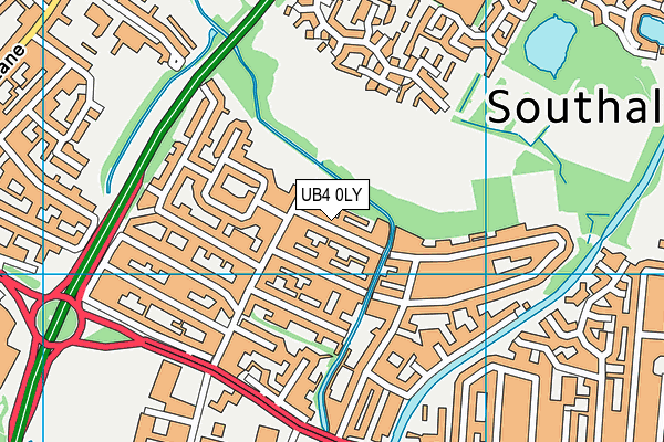 UB4 0LY map - OS VectorMap District (Ordnance Survey)