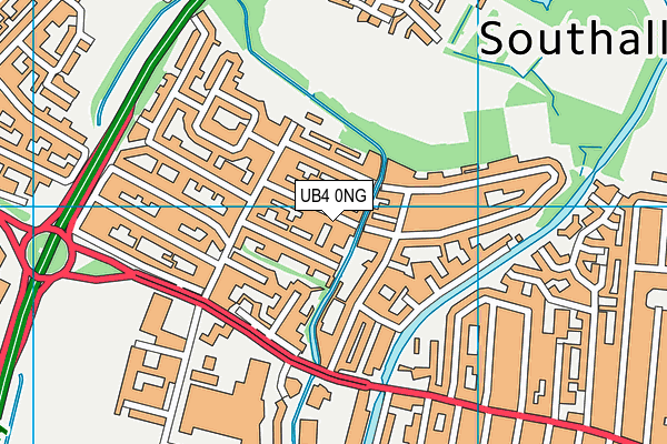 UB4 0NG map - OS VectorMap District (Ordnance Survey)