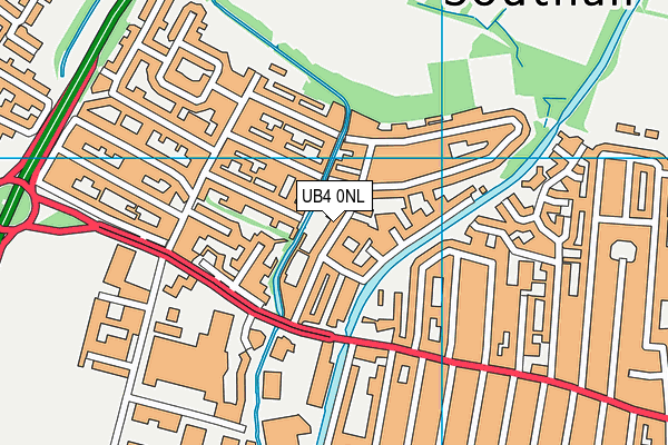 UB4 0NL map - OS VectorMap District (Ordnance Survey)