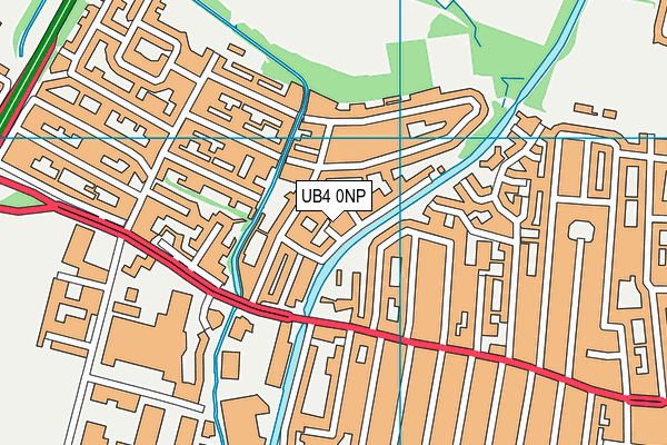 UB4 0NP map - OS VectorMap District (Ordnance Survey)