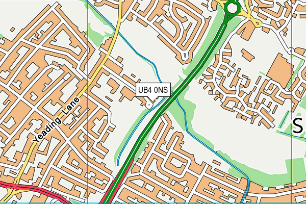 UB4 0NS map - OS VectorMap District (Ordnance Survey)