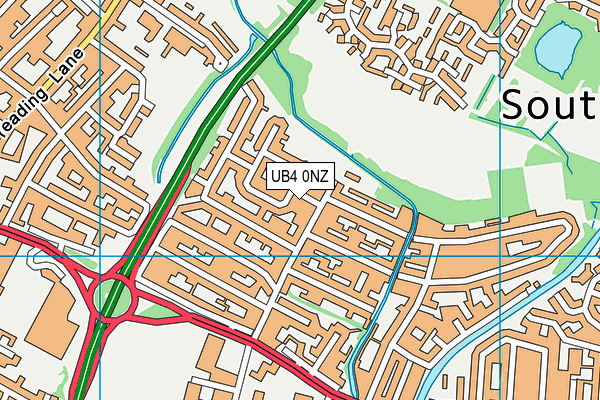 UB4 0NZ map - OS VectorMap District (Ordnance Survey)