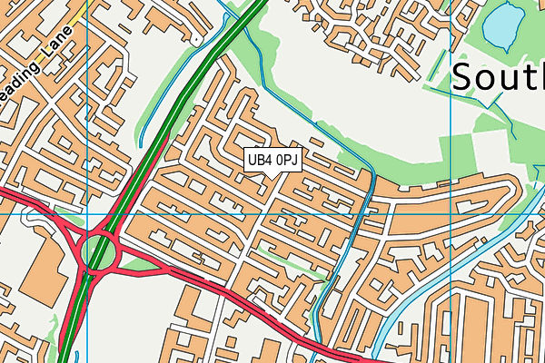 UB4 0PJ map - OS VectorMap District (Ordnance Survey)