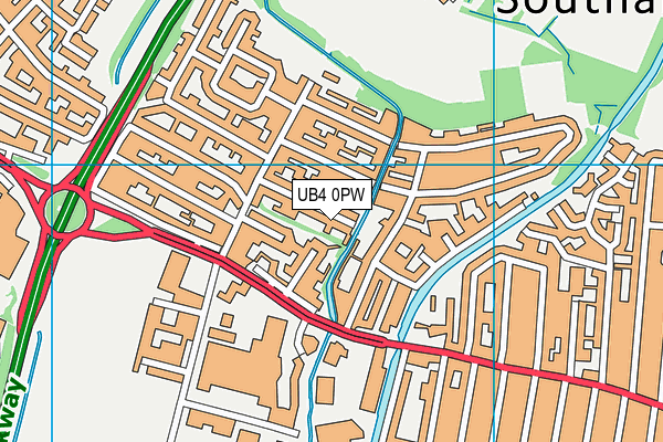 UB4 0PW map - OS VectorMap District (Ordnance Survey)