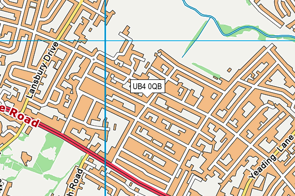 UB4 0QB map - OS VectorMap District (Ordnance Survey)