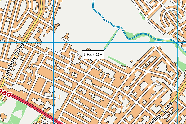 UB4 0QE map - OS VectorMap District (Ordnance Survey)